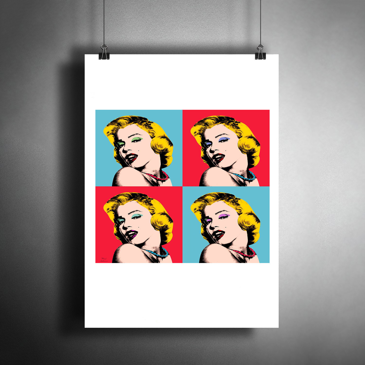 Постер плакат для интерьера Поп-Арт Мэрилин Монро. Marilyn Monroe / Декор спальни гостинной. A3 (297 x 420 мм)