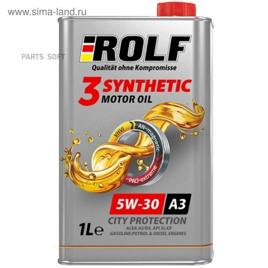 Синтетическое моторное масло ROLF 3-Synthetic 5W-30