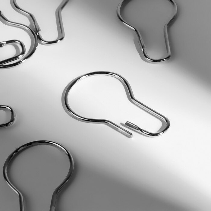 фото Арт Узор Крючок для штор, 4,8 × 2,8 × 0,2 см, 20 шт, цвет серебряный