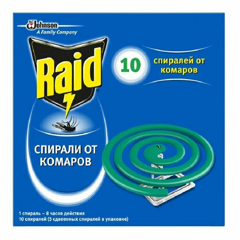 Средство от насекомых Raid спираль 142 г (10 штук в упаковке), 1610723 - фотография № 1