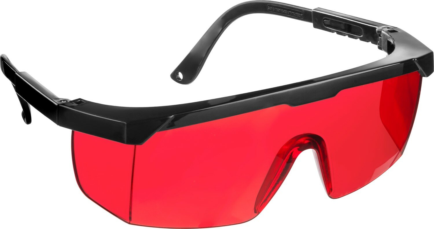 STAYER PRO-5 красные, монолинза с дополнительной боковой защитой, открытого типа, защитные очки (2-110457) - фотография № 1