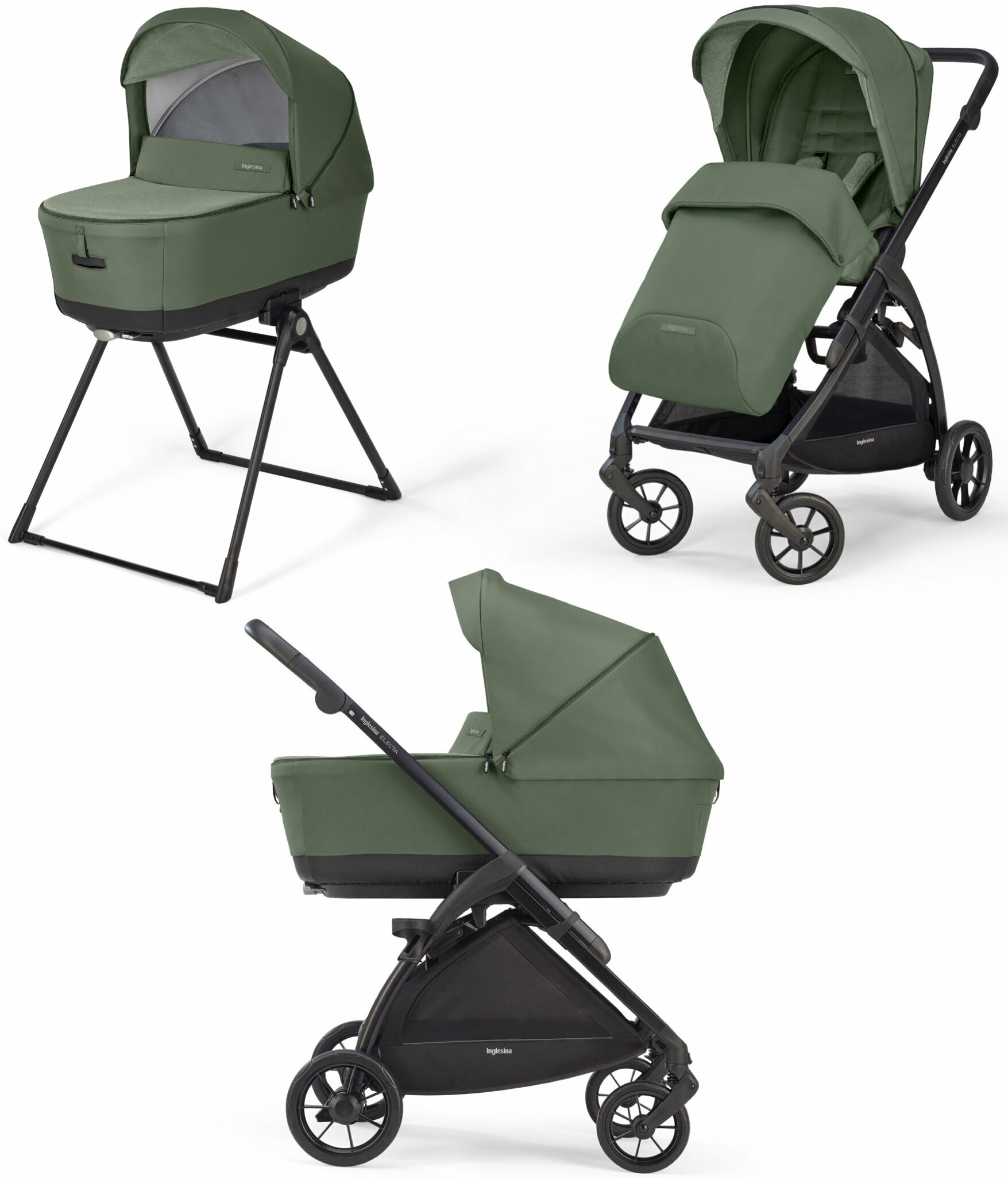 Коляска 2 в 1 Inglesina Electa System Duo Tribeca Green на шасси Black 2022