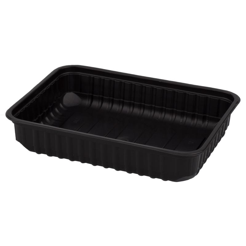 Одноразовый пластиковый контейнер для вторых блюд 500 мл черный (500 штук в упаковке), 1240024 - фотография № 1