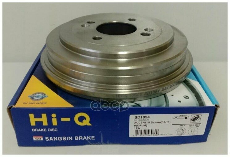 Sd1094_барабан Тормозной! Hyundai Accent/I20 Kia Rio 1.2-1.6/1.5Crdi 05> Sangsin brake арт. SD1094