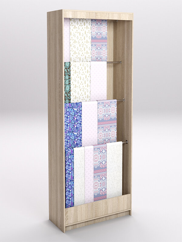 фото Стеллаж из ДСП для одежды,тканей и штор №1А-900, Дуб Сонома 90 x 40 x 240 см