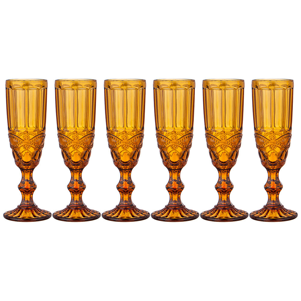 фото Набор бокалов для шампанского Lefard Серия "Muza Color" Серпентина, 6 штук, 150 мл, высота 20 см (781-210)