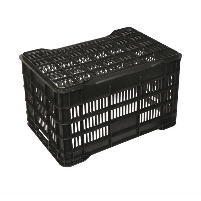 Ящик универсальный, пластиковый, 51 × 34,5 × 30 см, на 30 кг, чёрный - фотография № 4