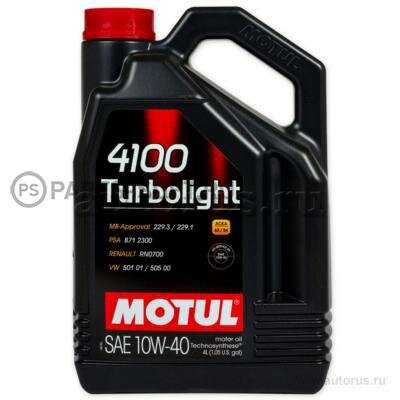 MOTUL 109462 10W-40 4L 109462 4100 TURBOLIGHT CF/SM заменено на масло моторное полусинтетическое