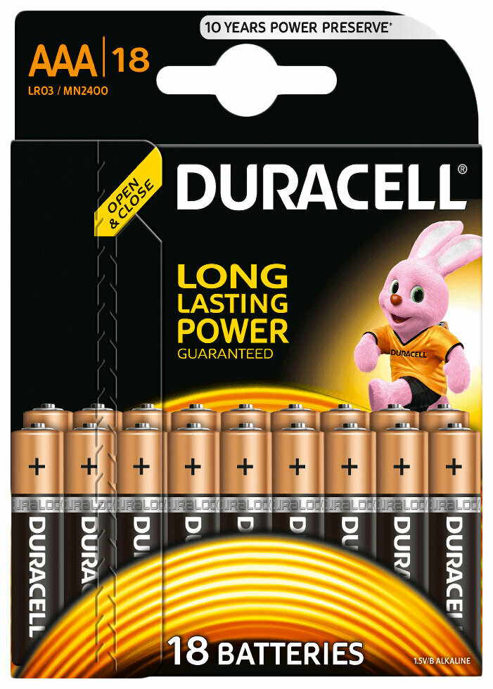 Батарейка Duracell Basic LR03 AAA, ,блистер 18 шт.