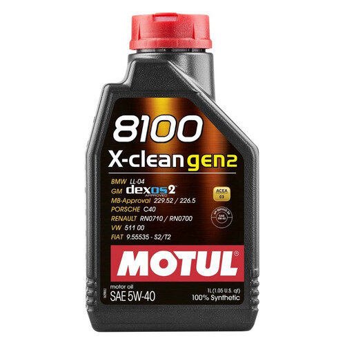 Моторное масло MOTUL 8100 X-Clean Gen2, 5W-40, 1л, синтетическое [109761]