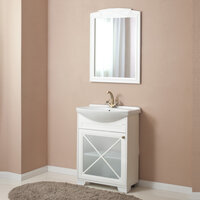 Мебель для ванной Атолл "Палермо 265" витрина белый матовый (тумба с раковиной + зеркало)