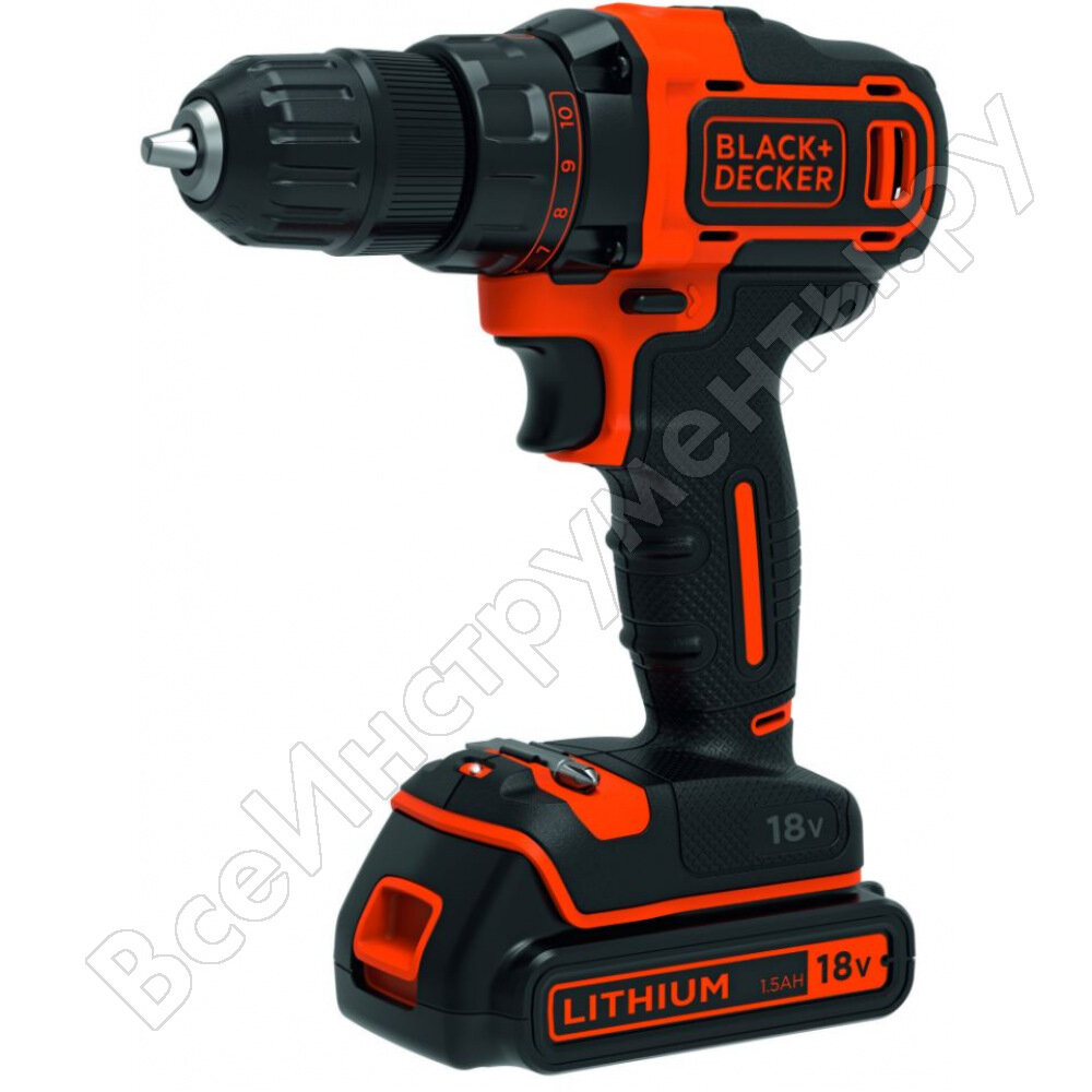 Аккумуляторная дрель-шуруповерт Black+Decker BDCDD186K1B