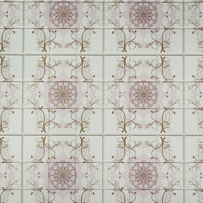 Панель ПВХ Мозаика Цветочный орнамент 960х480 мм - фотография № 2
