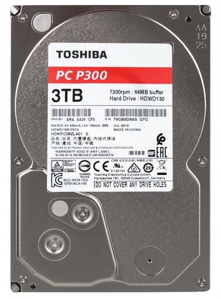 Жесткий диск Toshiba HDWD130EZSTA 3Tb 7200 SATAIII 3,5" HDD