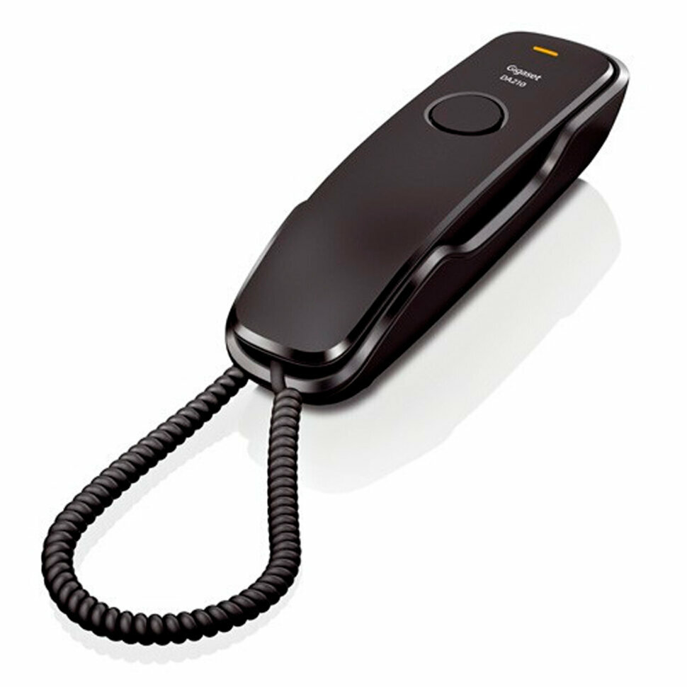 Телефон Gigaset DA210, набор на трубке, быстрый набор 10 номеров, световая индикация звонка, черный, S30054S6527S301, 263141