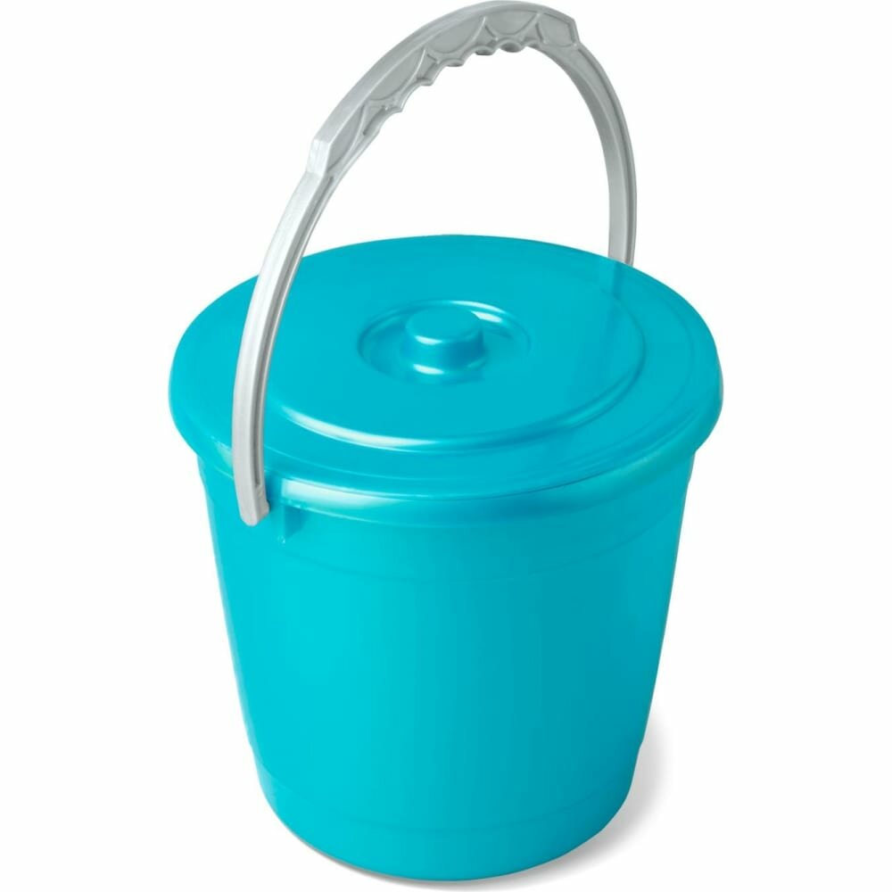 фото Martika Ведро колор 5л с крышкой перламутровое бирюзовое С402КБИР