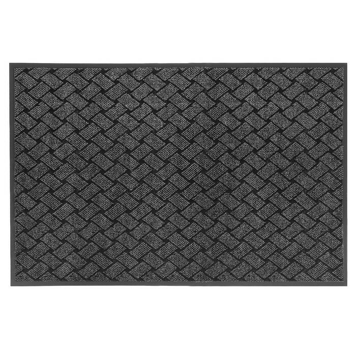 Коврик придверный влаговпитывающий «Крафт», 80×120 см, цвет серый - фотография № 2
