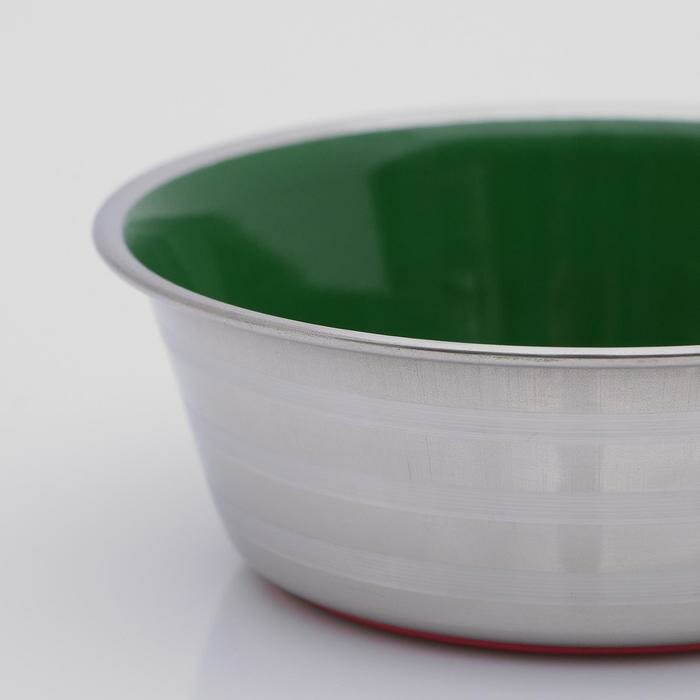 Пижон Миска утяжеленная цветная, с силиконовым основанием, 300 мл, зеленая - фотография № 3