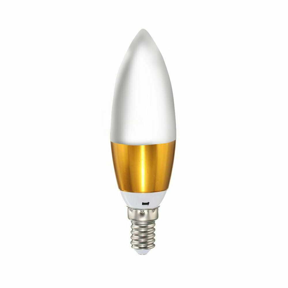 Лампа (LED) свеча прямая, E14, 7Вт. Цвет теплый белый, матовая. Комплект 5 штук - фотография № 1