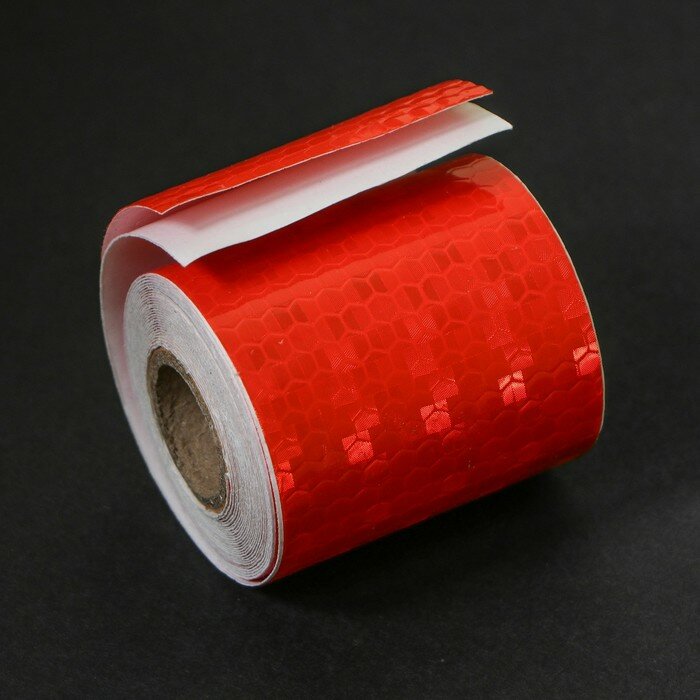Светоотражающая лента TORSO, самоклеящаяся, красная, 5 см х 3 м - фотография № 2