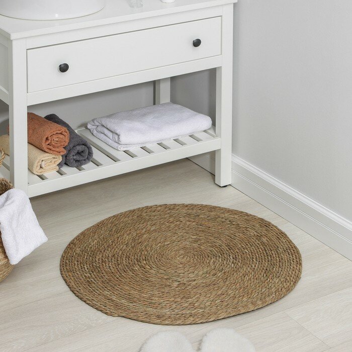 фото Коврик плетёный Доляна «Жгут», d=70 см