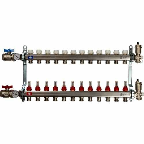 Коллектор STOUT из нержавеющей стали в сборе с расходомерами 12 вых SMS 0907 000012 - фотография № 2