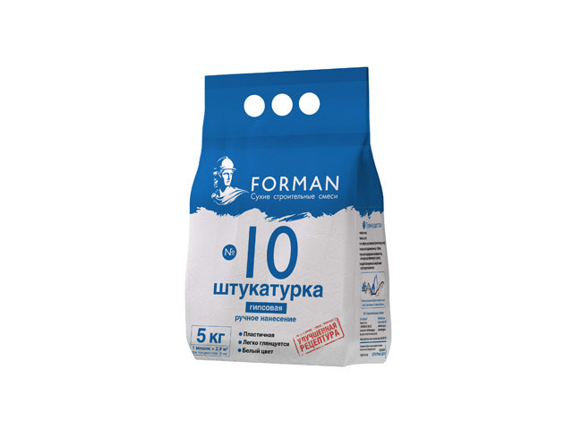 Штукатурка гипсовая FORMAN 10 5кг, арт. Н0000013352