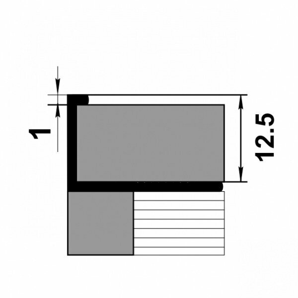 Профиль L-образный алюминиевый для плитки до 12 мм, лука ПК 01-12.2700.9003, длина 2,7м, 9003 - Белый глянцевый - фотография № 2