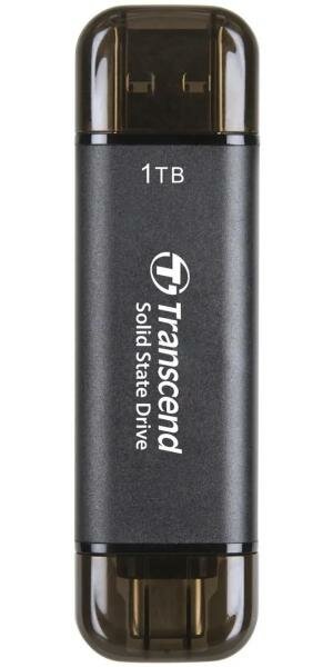 Transcend Флеш-накопитель/ Transcend External SSD ESD310C 1024GB Type C/A USB 10Gbps (3.2 Gen2) R/W 1050/950MB/s 71x20x8mm 11g Black (5 лет)