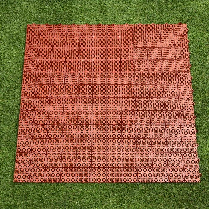 Модульное покрытие, 30 × 30 × 1.1 см, пластик, терракотовый, 1 шт. (10 шт) - фотография № 3