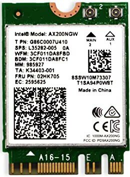Intel AX200.NGWG.NV Bluetooth+Wi-Fi адаптер, стандарт Wi-Fi: 802.11ax, стандарт Bluetooth: 5.2, подключение через M.2