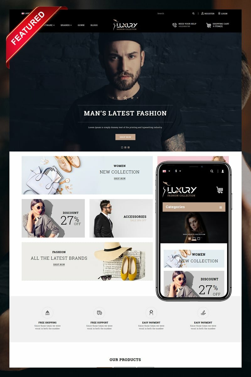 Шаблон OpenCart Luxury Minimal Fashion Store