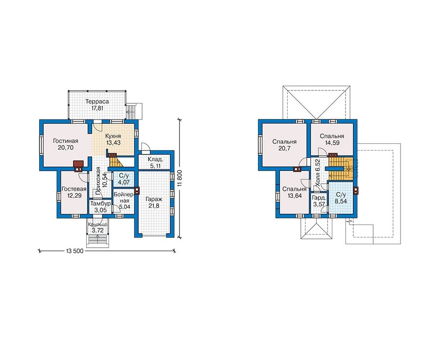 Проект дома Plans-63-70 (163 кв.м, газобетон) - фотография № 3