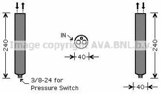 Осушитель кондиционера Nissan Almera II/Almera II Hatchback/X-Trail 00>14 Infiniti EX/FX/G 07>11 AVA COOLING SYSTEMS DND267