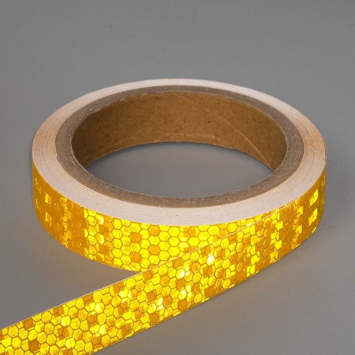 Светоотражающая лента, самоклеящаяся, желтая, 2 см х 8 м - фотография № 2