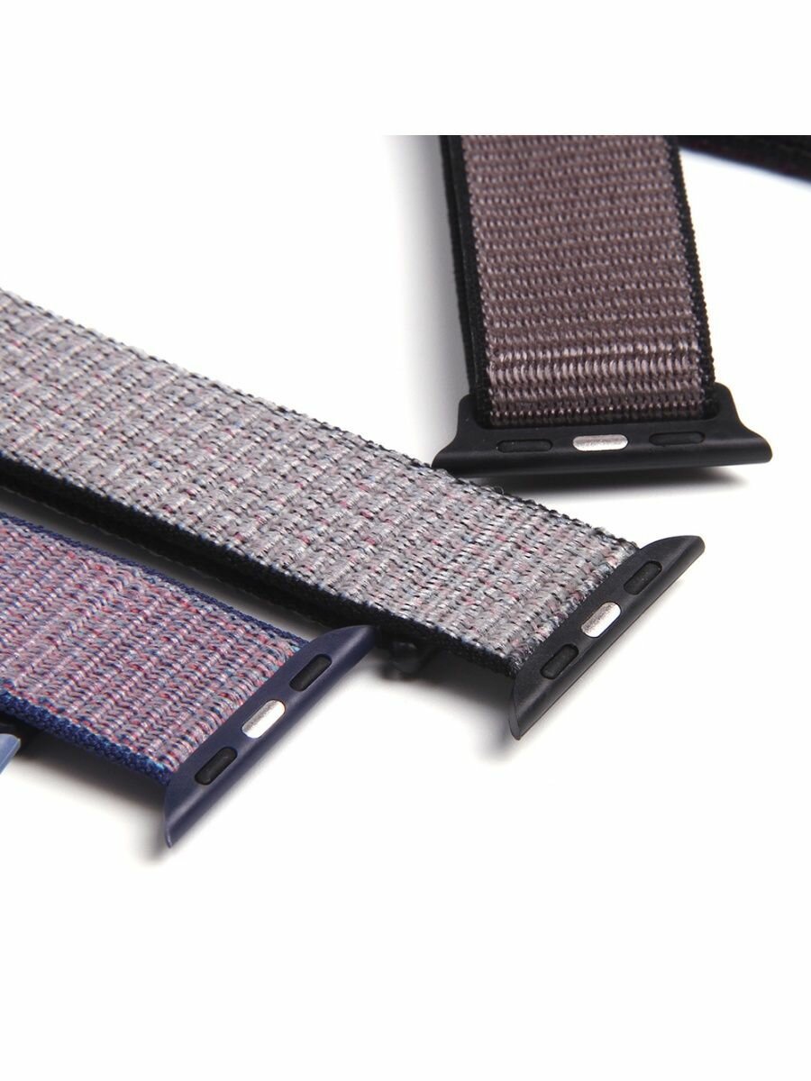 фото Монобраслет для apple watch /Ремешок для смарт часов Эпл вотч 42 44 мм/Стильный браслет на умные часы мужские, женские, нейлоновый