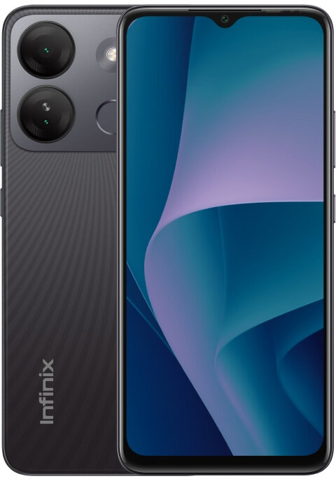 INFINIX Смартфон Infinix X6516 Smart 7 HD 64Gb 2Gb черный моноблок 3G 4G 2Sim 6.6" 720x1612 Android 12 8Mpix 802.11 b/g/n GPS GSM900/1800 GSM1900 TouchSc FM microSD max2048Gb