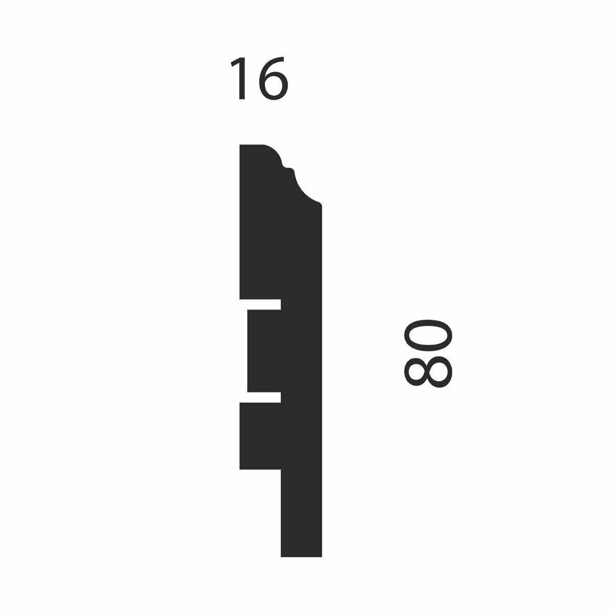 Плинтус WP07 экошпон 80x16x2400 мм МДФ