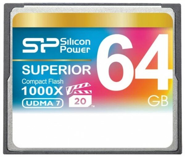 Карта памяти CF 64GB Silicon Power, 1000X SP064GBCFC1K0V10