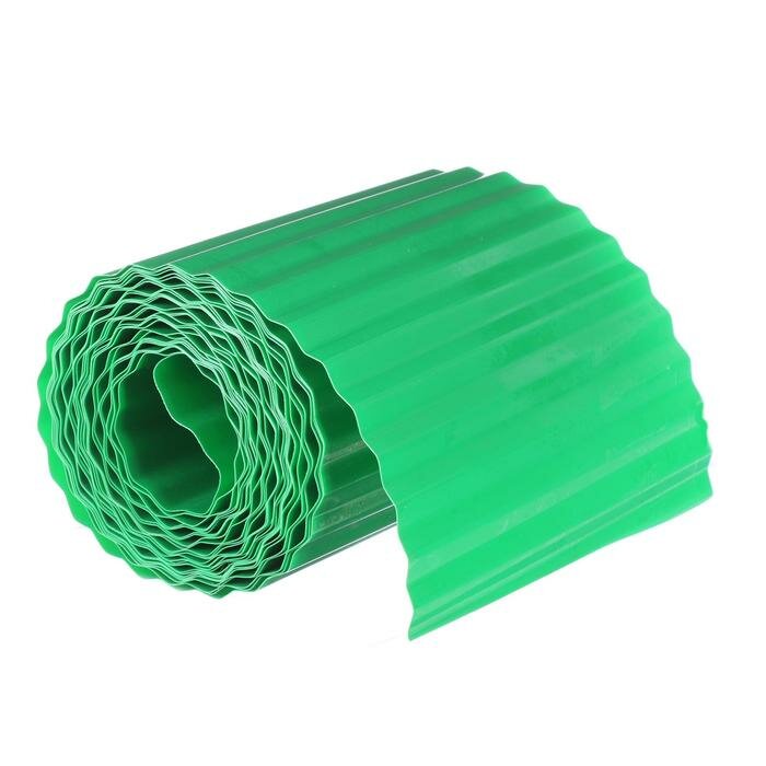 Greengo Лента бордюрная, 0.2 × 9 м, толщина 0.6 мм, пластиковая, гофра, зелёная - фотография № 5