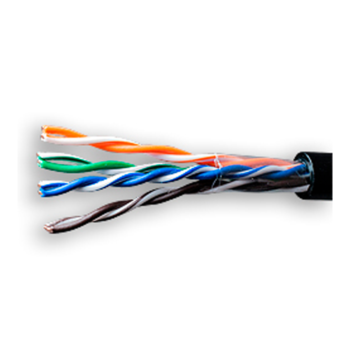Комплект: Интернет кабель уличный витая пара UTP4 cat.5e одножильный с коннектором rj45 и колпачками rj45 10 метров