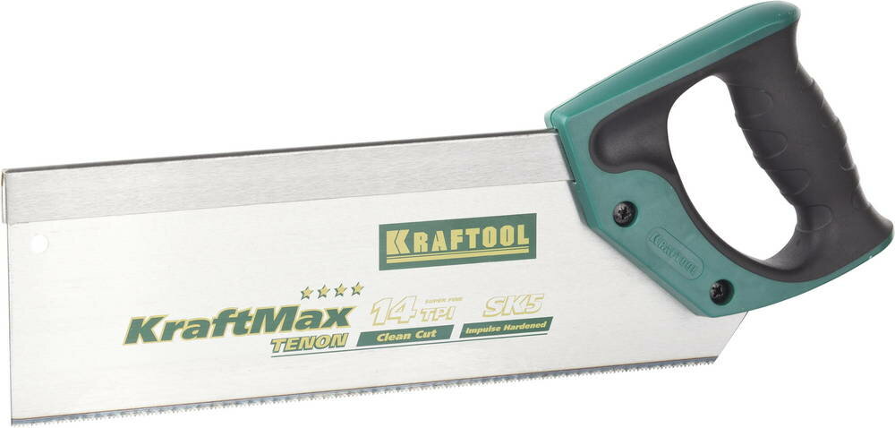 KRAFTOOL Ножовка с обушком для стусла (пила) KRAFTOOL "KraftMax" TENON, 14 /15 TPI, 300 мм, специальный зуб