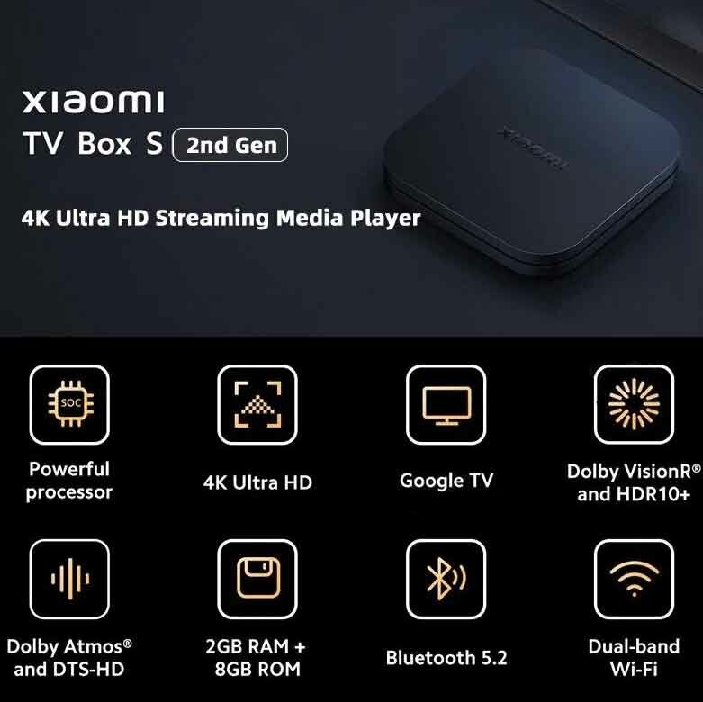 Приставка для ТВ - Xiaomi Mi Box S - 2 Gen Global черная