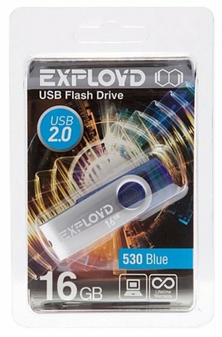 Флешка EXPLOYD 530 16GB Blue