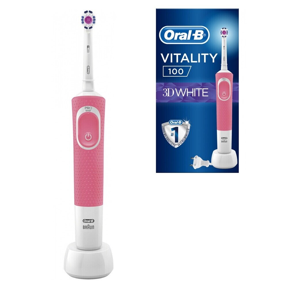 Электрическая зубная щетка Oral-B Vitality 100 3D White Розовая