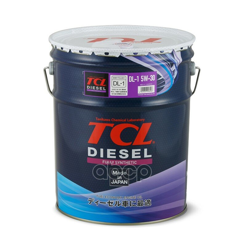 TCL Масло Для Дизельных Двигателей Tcl Diesel, Fully Synth, Dl-1, 5W30, 20Л