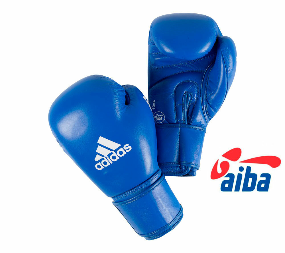 Перчатки боксёрские: Перчатки боксерские Adidas AIBA синие размер 12 унц,, артикул AIBAG1