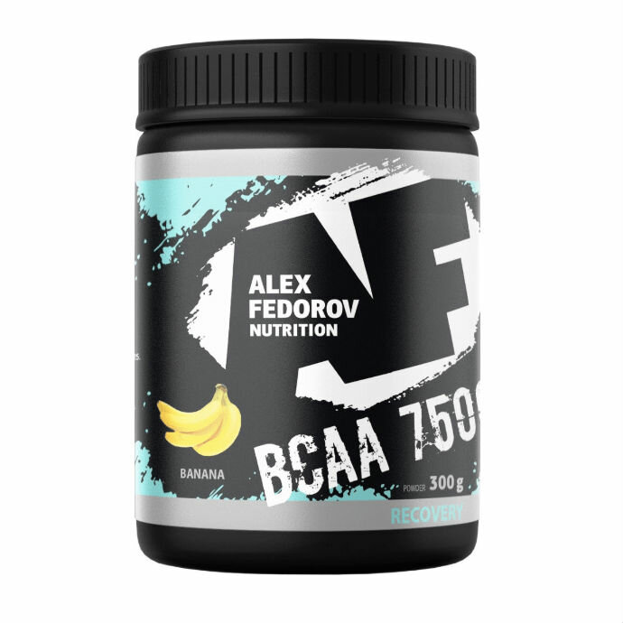 Alex Fedorov Nutrition BCAA 7500 Комплекс незаменимых аминокислот порошок со вкусом банана банка, 300 г 1 шт