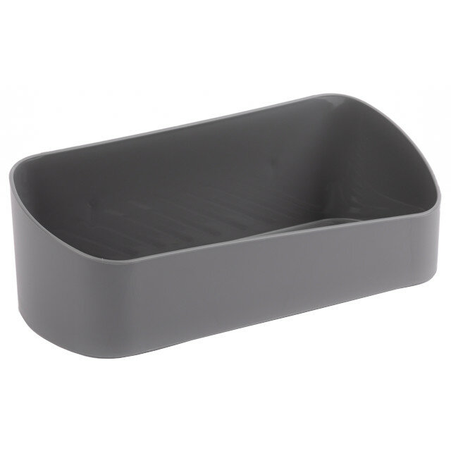 фото полка прямая 26х12х9см клеевой крепеж пластик серая