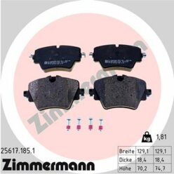 Колодки тормозные дисковые BMW 2 Active Tourer/2 Gran Tourer/5 Touring 13>20 Mini Mini Clubman/Mini Countryman 14>20 ZIMMERMANN 256171851